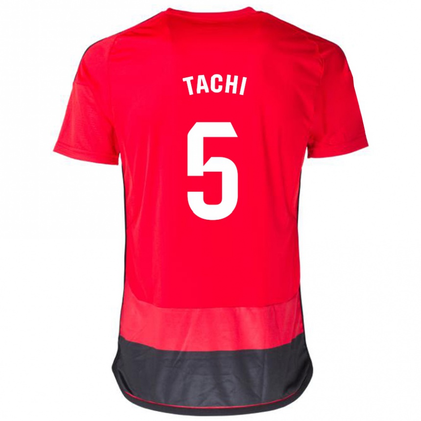 Niño Fútbol Camiseta Tachi #5 Negro Rojo 1ª Equipación 2023/24