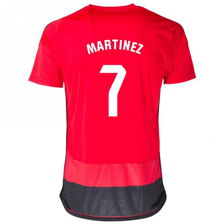 Niño Fútbol Camiseta Gabri Martínez #7 Negro Rojo 1ª Equipación 2023/24