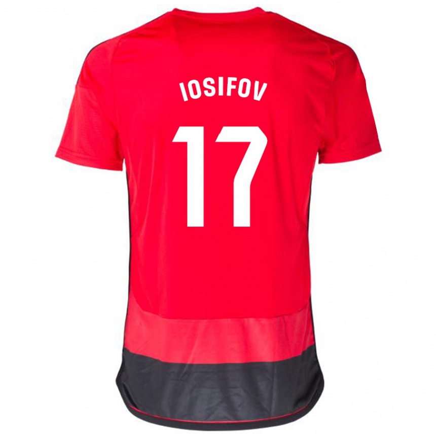 Niño Fútbol Camiseta Nikita Iosifov #17 Negro Rojo 1ª Equipación 2023/24