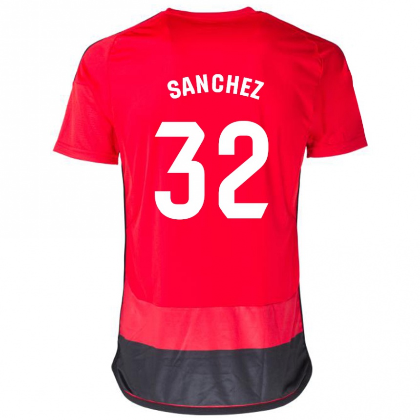 Niño Fútbol Camiseta Rubén Sánchez #32 Negro Rojo 1ª Equipación 2023/24