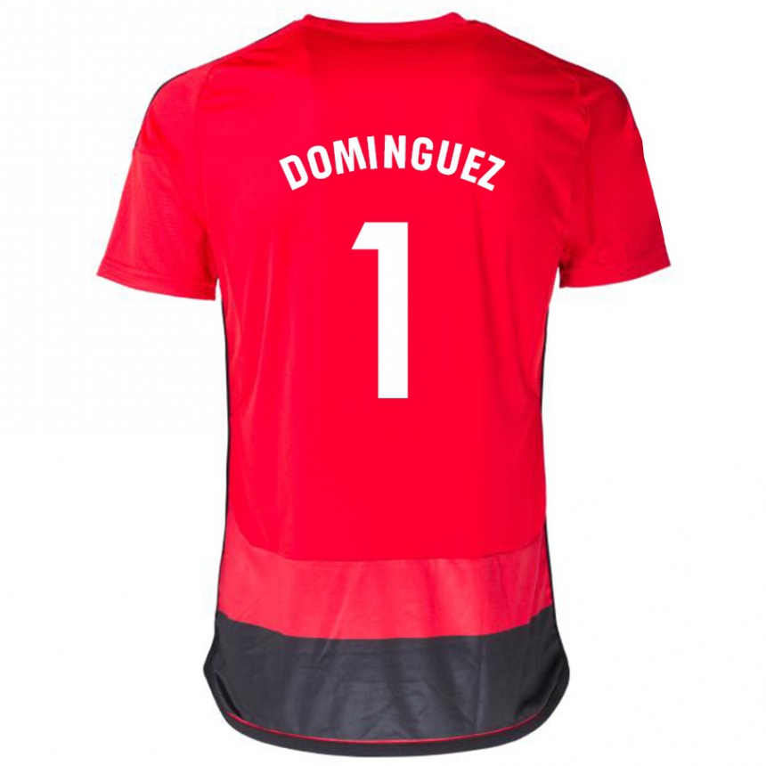 Niño Fútbol Camiseta Iago Domínguez #1 Negro Rojo 1ª Equipación 2023/24