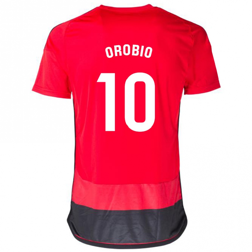 Niño Fútbol Camiseta Ekhiotz Orobio #10 Negro Rojo 1ª Equipación 2023/24