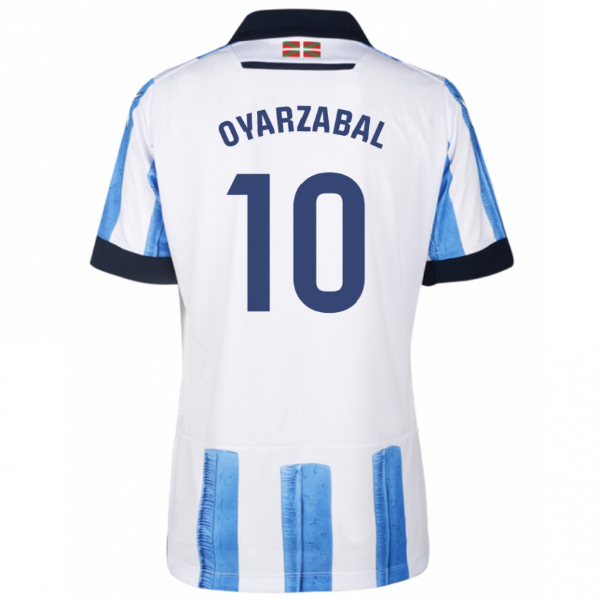 Niño Fútbol Camiseta Mikel Oyarzabal #10 Azul Blanco 1ª Equipación 2023/24