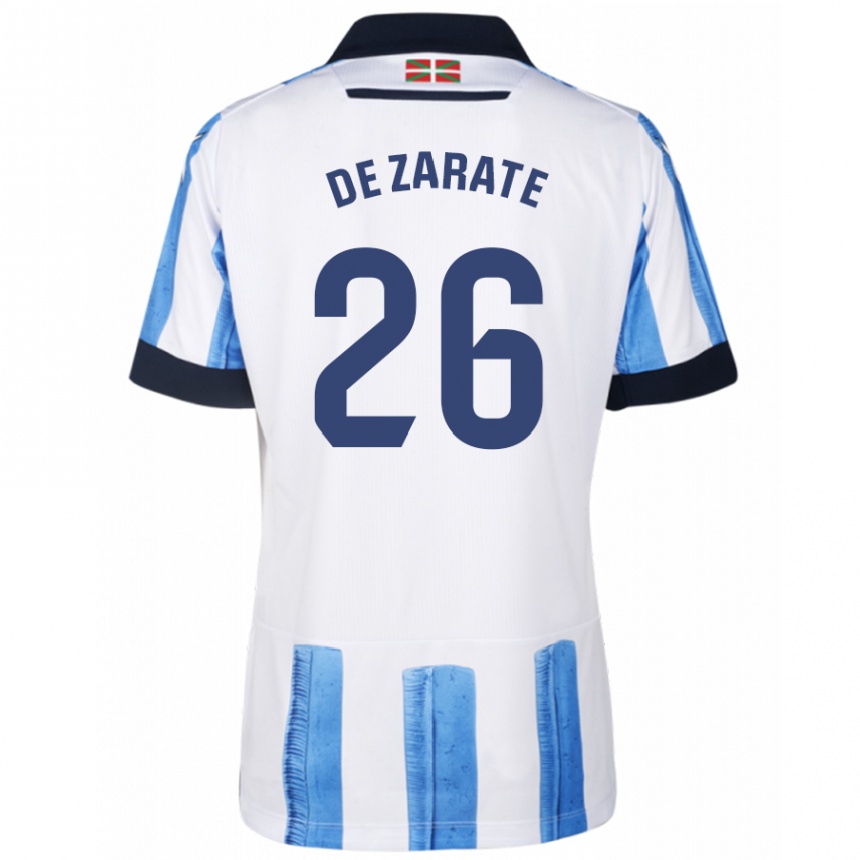 Niño Fútbol Camiseta Urko González De Zarate #26 Azul Blanco 1ª Equipación 2023/24
