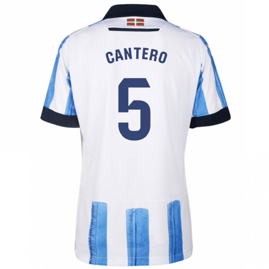 Niño Fútbol Camiseta Yago Cantero #5 Azul Blanco 1ª Equipación 2023/24