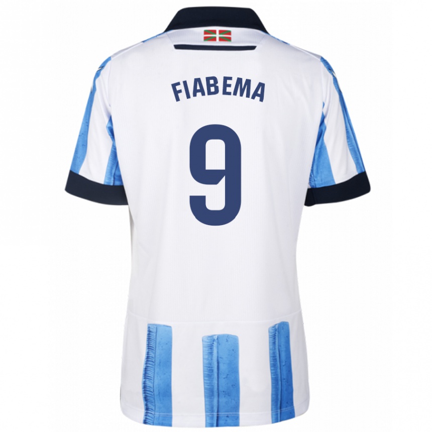 Niño Fútbol Camiseta Bryan Fiabema #9 Azul Blanco 1ª Equipación 2023/24