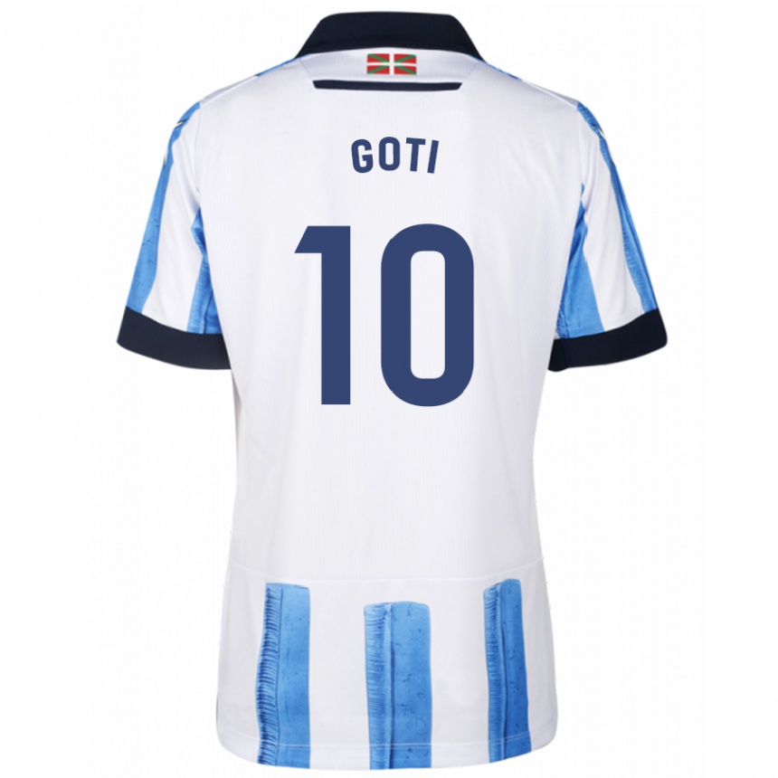 Niño Fútbol Camiseta Mikel Goti #10 Azul Blanco 1ª Equipación 2023/24