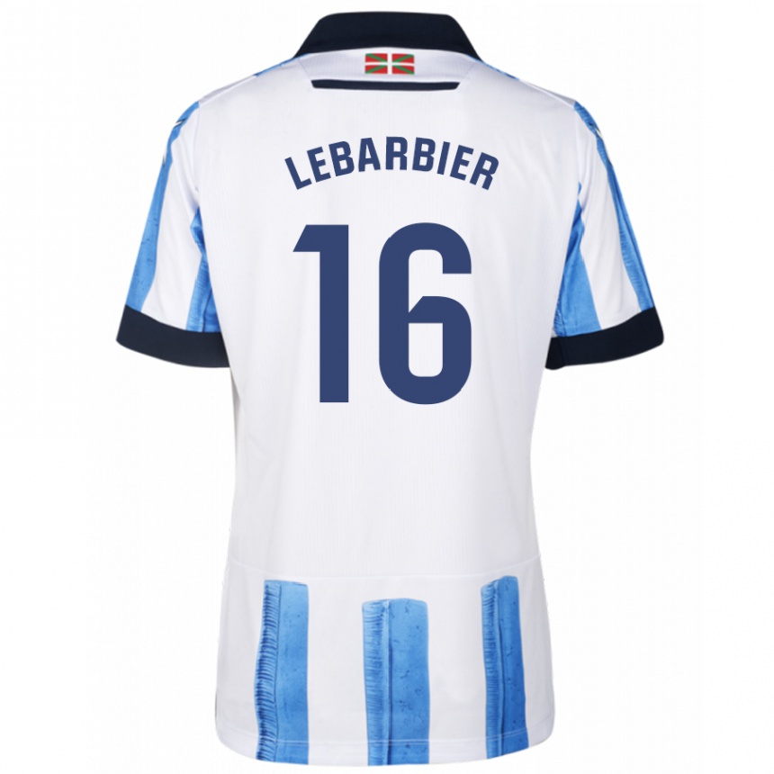 Niño Fútbol Camiseta Alex Lebarbier #16 Azul Blanco 1ª Equipación 2023/24