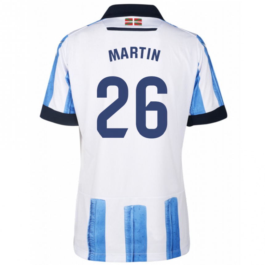 Niño Fútbol Camiseta Jon Martín #26 Azul Blanco 1ª Equipación 2023/24