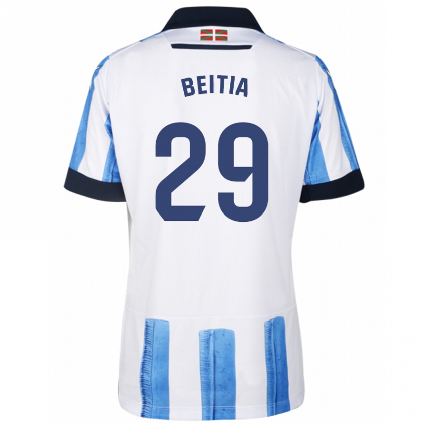 Niño Fútbol Camiseta Luken Beitia #29 Azul Blanco 1ª Equipación 2023/24