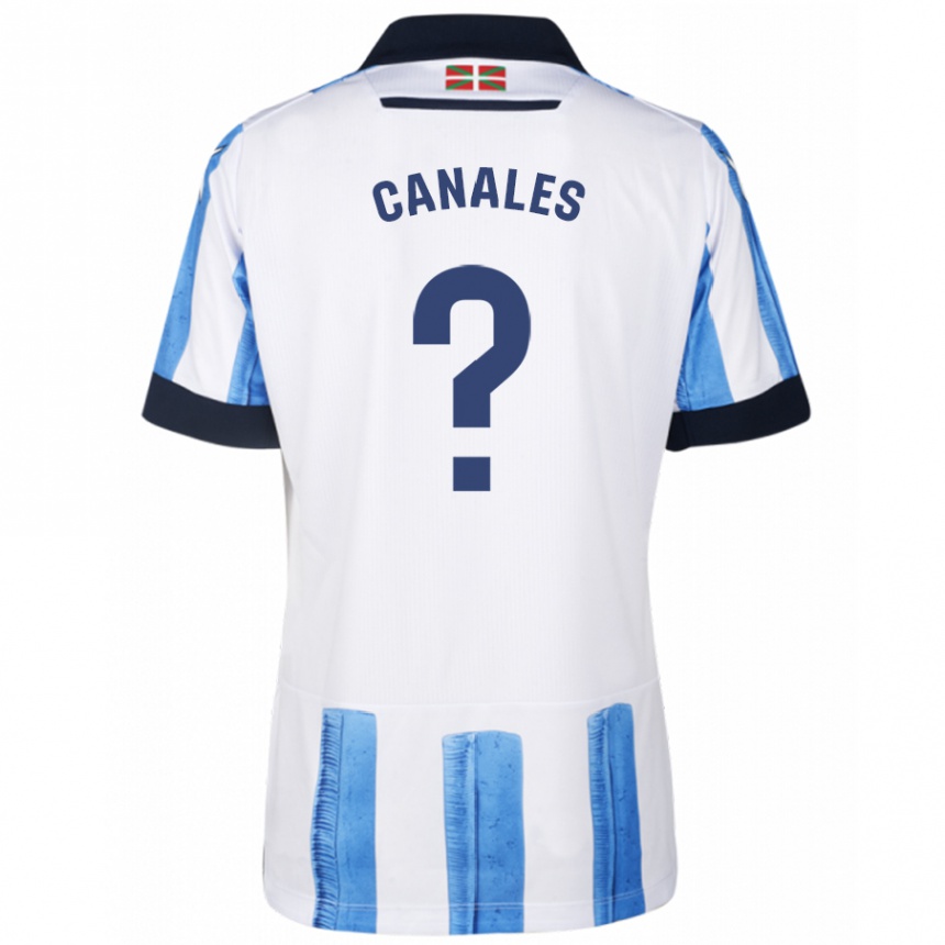 Niño Fútbol Camiseta Cristian Canales #0 Azul Blanco 1ª Equipación 2023/24