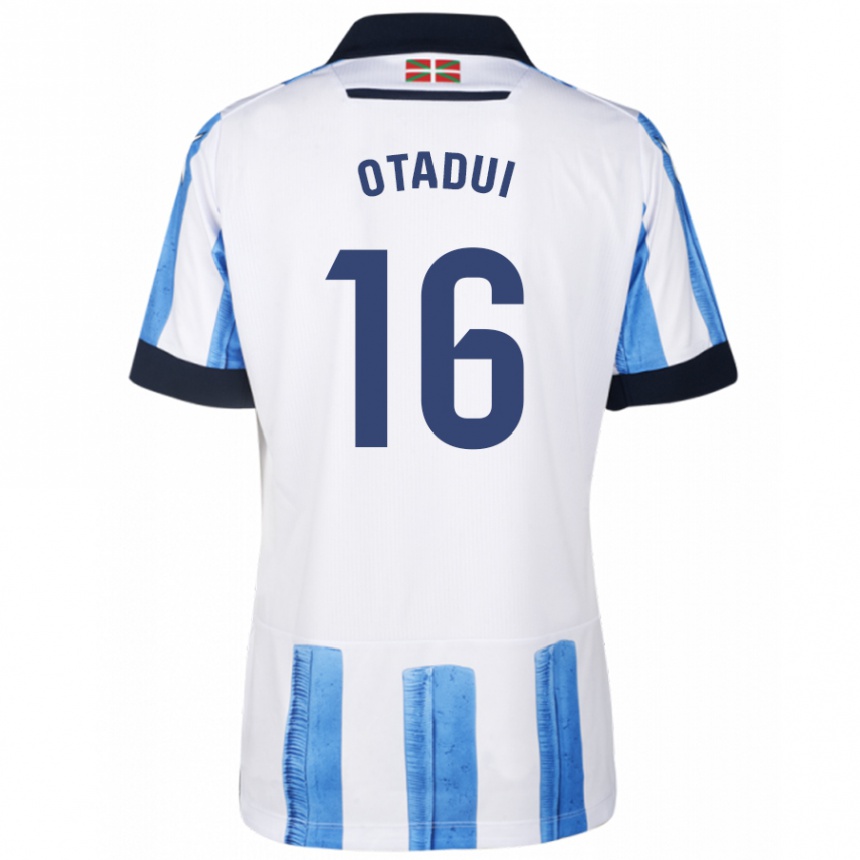 Niño Fútbol Camiseta Iker Otadui #16 Azul Blanco 1ª Equipación 2023/24