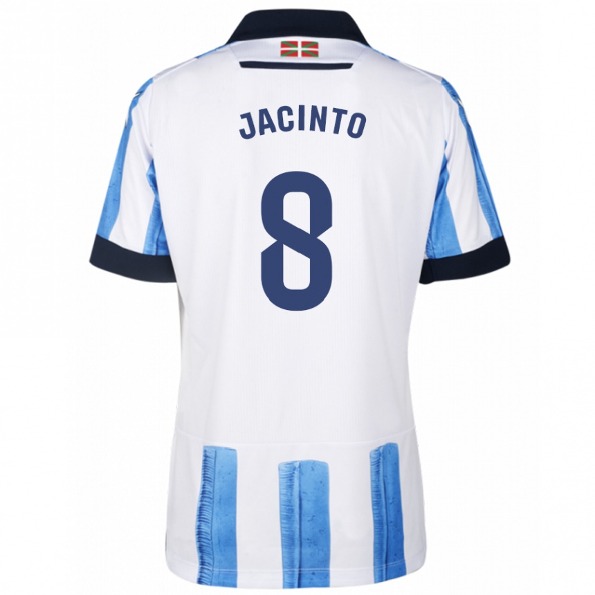 Niño Fútbol Camiseta Andreia De Jesus Jacinto #8 Azul Blanco 1ª Equipación 2023/24