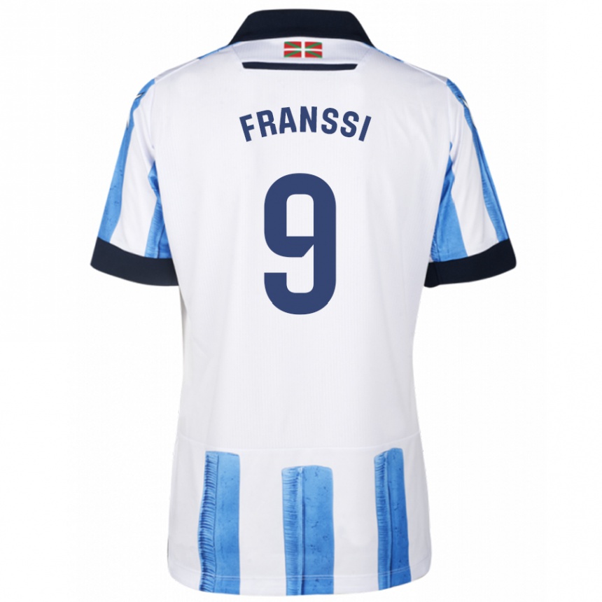 Niño Fútbol Camiseta Sanni Maija Franssi #9 Azul Blanco 1ª Equipación 2023/24