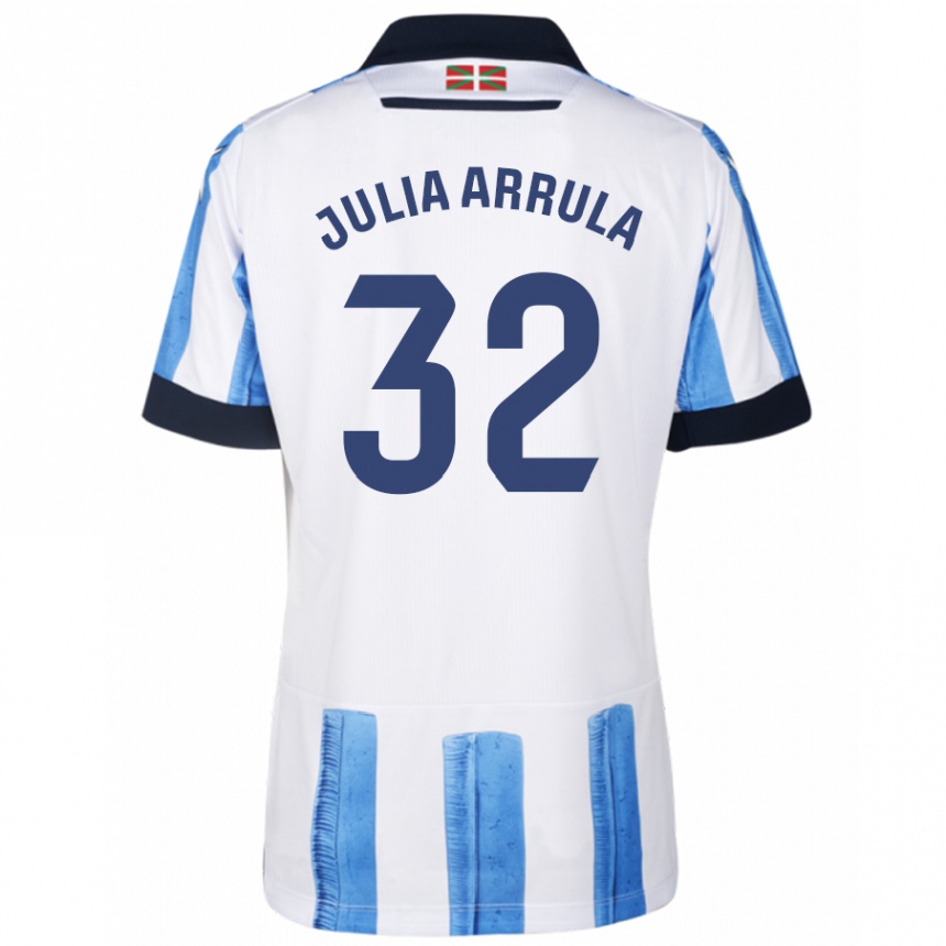 Niño Fútbol Camiseta Julia Arrula #32 Azul Blanco 1ª Equipación 2023/24