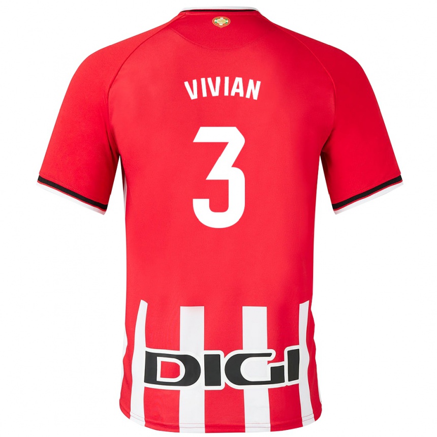 Niño Fútbol Camiseta Dani Vivian #3 Rojo 1ª Equipación 2023/24