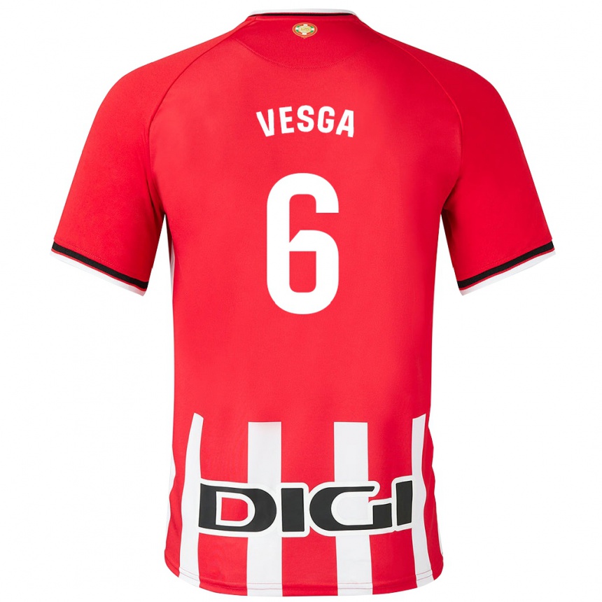 Niño Fútbol Camiseta Mikel Vesga #6 Rojo 1ª Equipación 2023/24