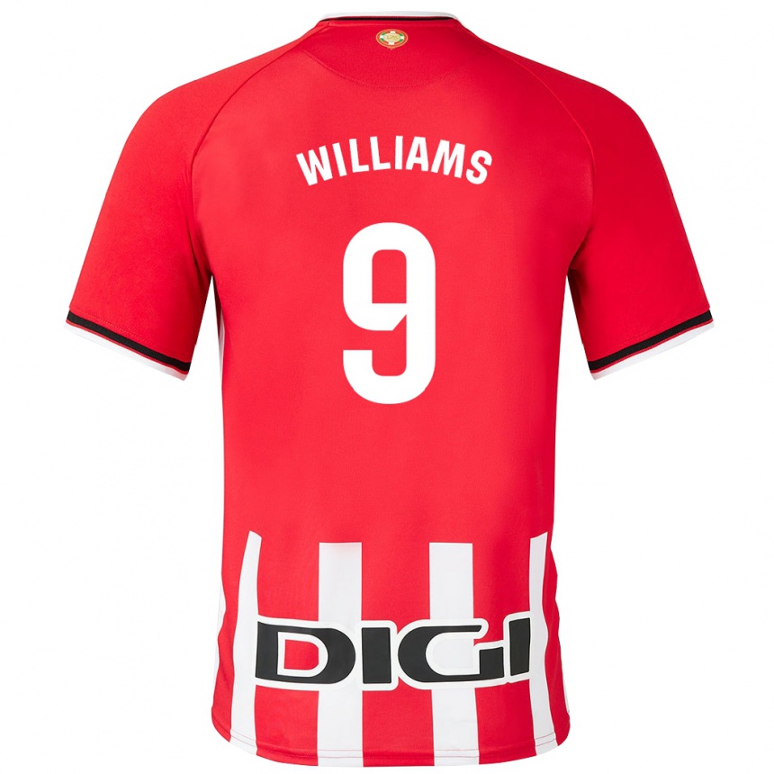 Niño Fútbol Camiseta Iñaki Williams #9 Rojo 1ª Equipación 2023/24