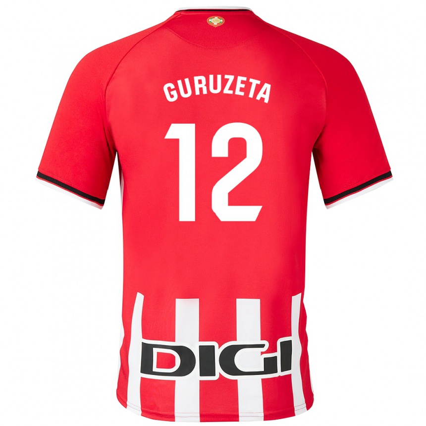 Niño Fútbol Camiseta Gorka Guruzeta #12 Rojo 1ª Equipación 2023/24