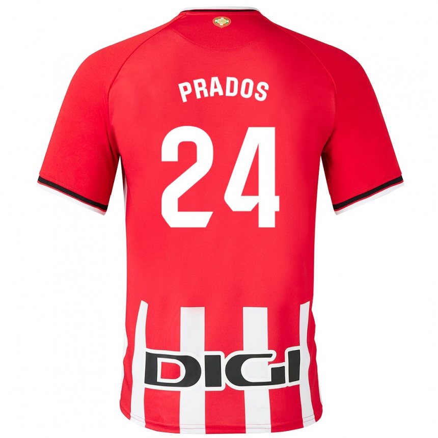 Niño Fútbol Camiseta Beñat Prados #24 Rojo 1ª Equipación 2023/24