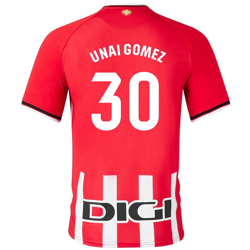 Niño Fútbol Camiseta Unai Gómez #30 Rojo 1ª Equipación 2023/24