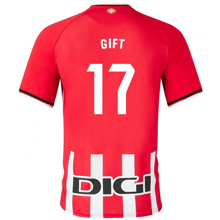 Niño Fútbol Camiseta Elijah Gift #17 Rojo 1ª Equipación 2023/24