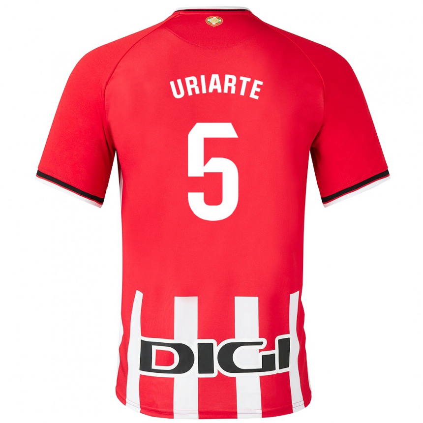 Niño Fútbol Camiseta Naroa Uriarte Urazurrutia #5 Rojo 1ª Equipación 2023/24