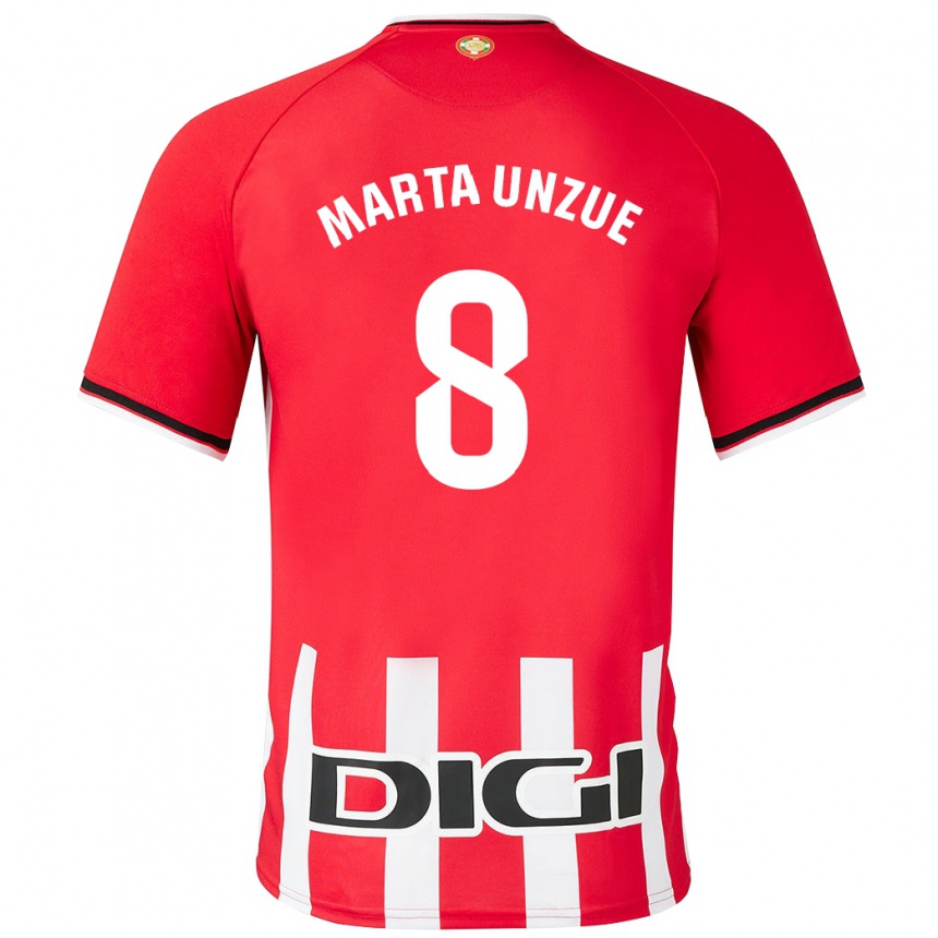 Niño Fútbol Camiseta Marta Unzué Urdániz #8 Rojo 1ª Equipación 2023/24