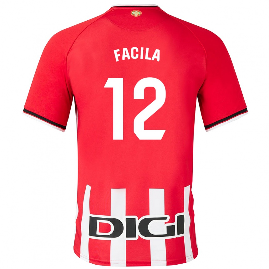 Niño Fútbol Camiseta Garazi Facila #12 Rojo 1ª Equipación 2023/24