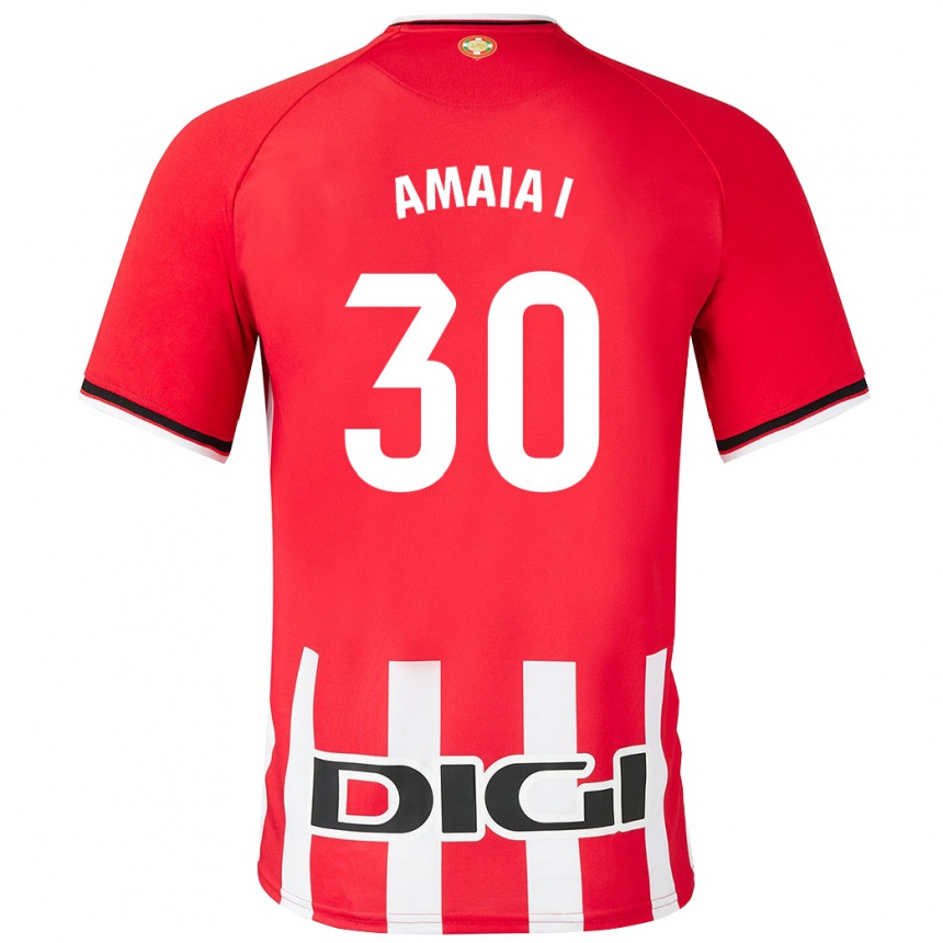 Niño Fútbol Camiseta Amaia Iribarren Arteta #30 Rojo 1ª Equipación 2023/24