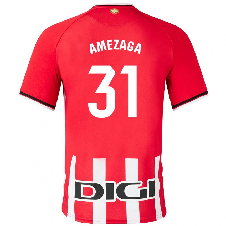 Niño Fútbol Camiseta Jone Amezaga #31 Rojo 1ª Equipación 2023/24