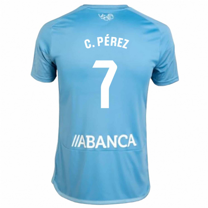 Niño Fútbol Camiseta Carles Perez #7 Azul 1ª Equipación 2023/24