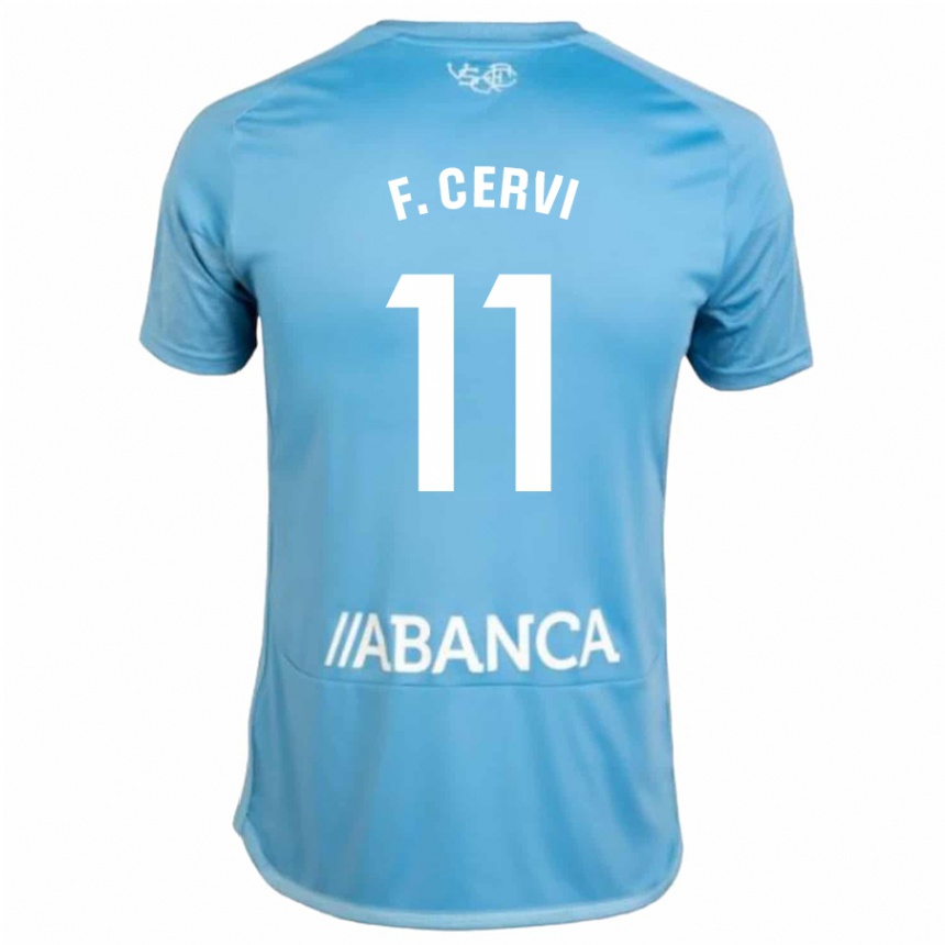 Niño Fútbol Camiseta Franco Cervi #11 Azul 1ª Equipación 2023/24