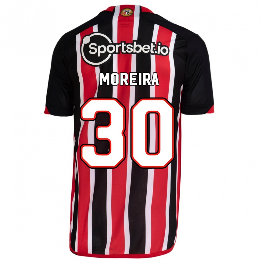 Niño Fútbol Camiseta João Moreira #30 Azul Rojo 2ª Equipación 2023/24