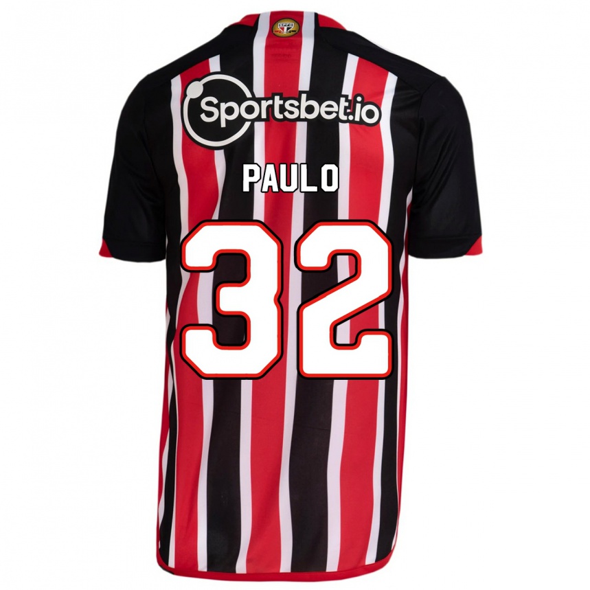 Niño Fútbol Camiseta Marcos Paulo #32 Azul Rojo 2ª Equipación 2023/24