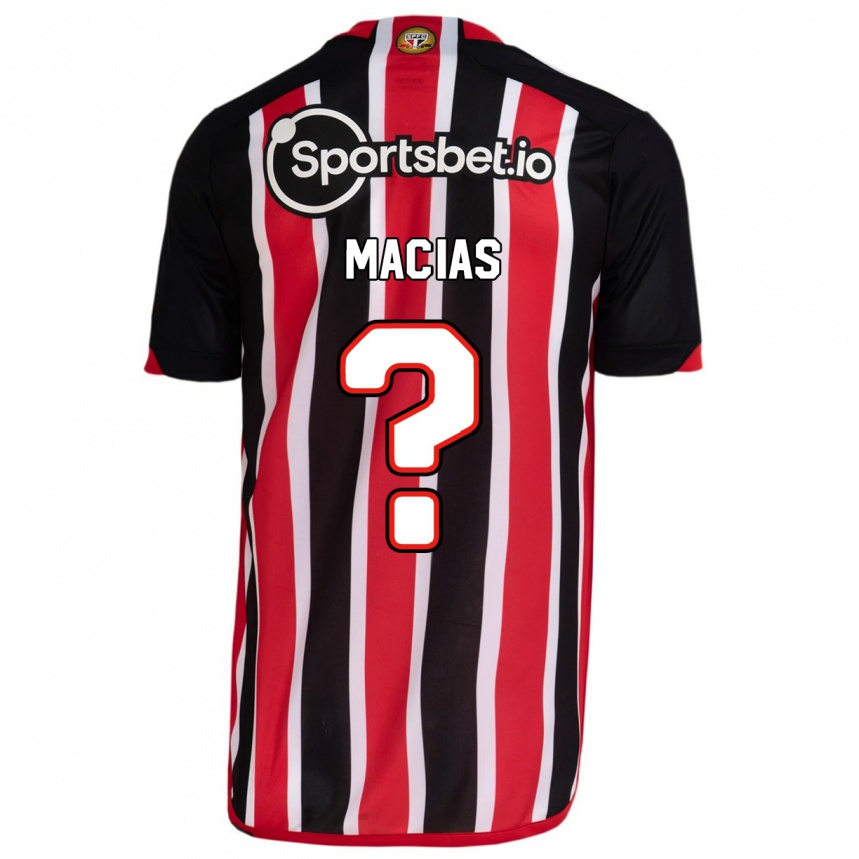 Niño Fútbol Camiseta Juan Macías #0 Azul Rojo 2ª Equipación 2023/24