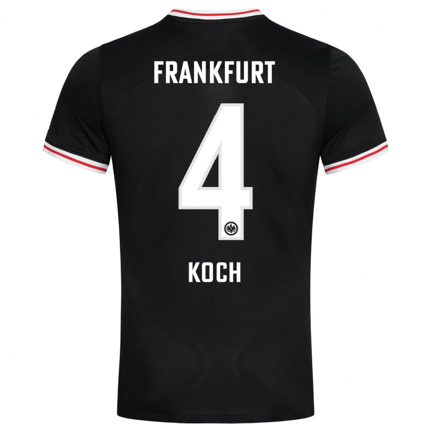 Niño Fútbol Camiseta Robin Koch #4 Negro 2ª Equipación 2023/24