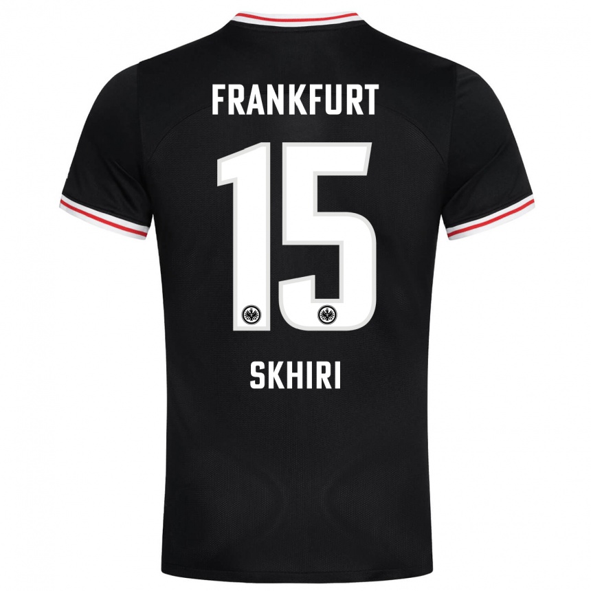 Niño Fútbol Camiseta Ellyes Skhiri #15 Negro 2ª Equipación 2023/24