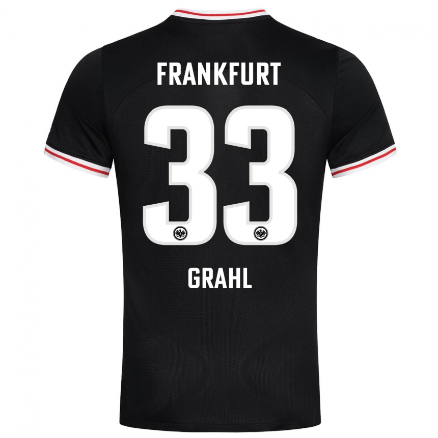 Niño Fútbol Camiseta Jens Grahl #33 Negro 2ª Equipación 2023/24