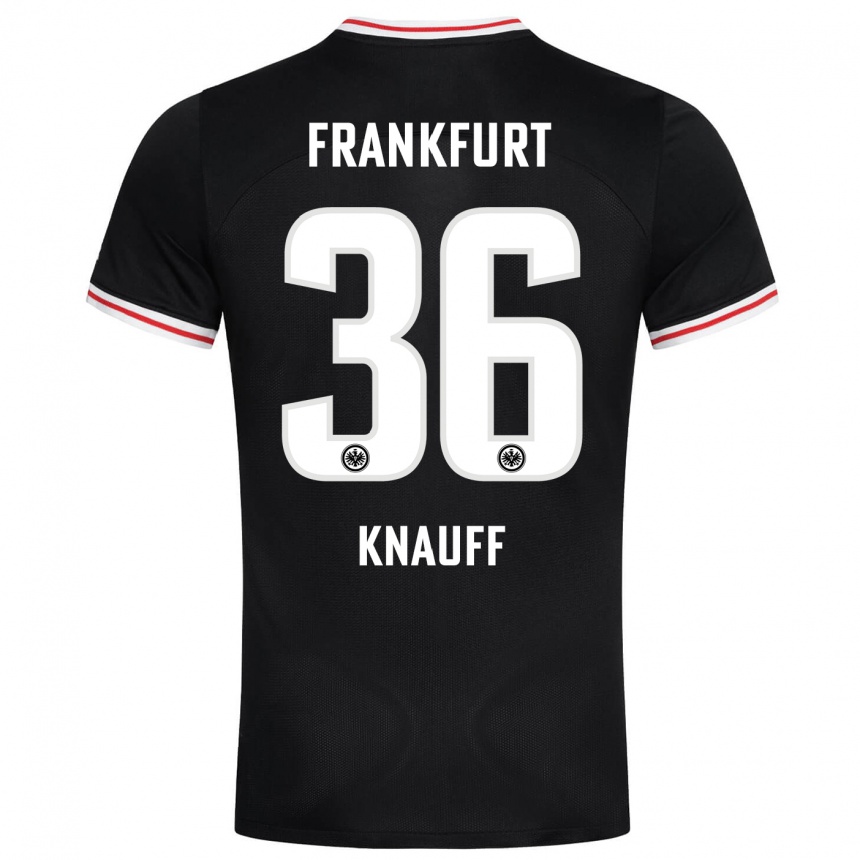 Niño Fútbol Camiseta Ansgar Knauff #36 Negro 2ª Equipación 2023/24