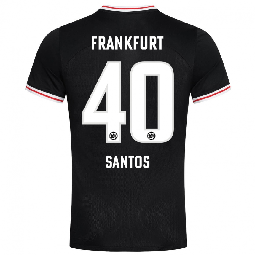 Niño Fútbol Camiseta Kauã Santos #40 Negro 2ª Equipación 2023/24