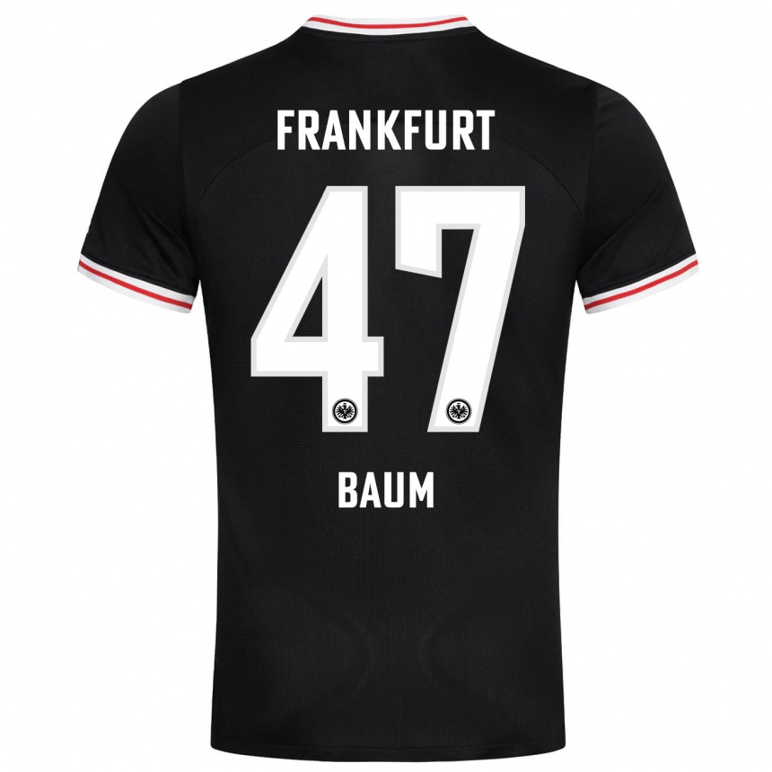 Niño Fútbol Camiseta Elias Baum #47 Negro 2ª Equipación 2023/24