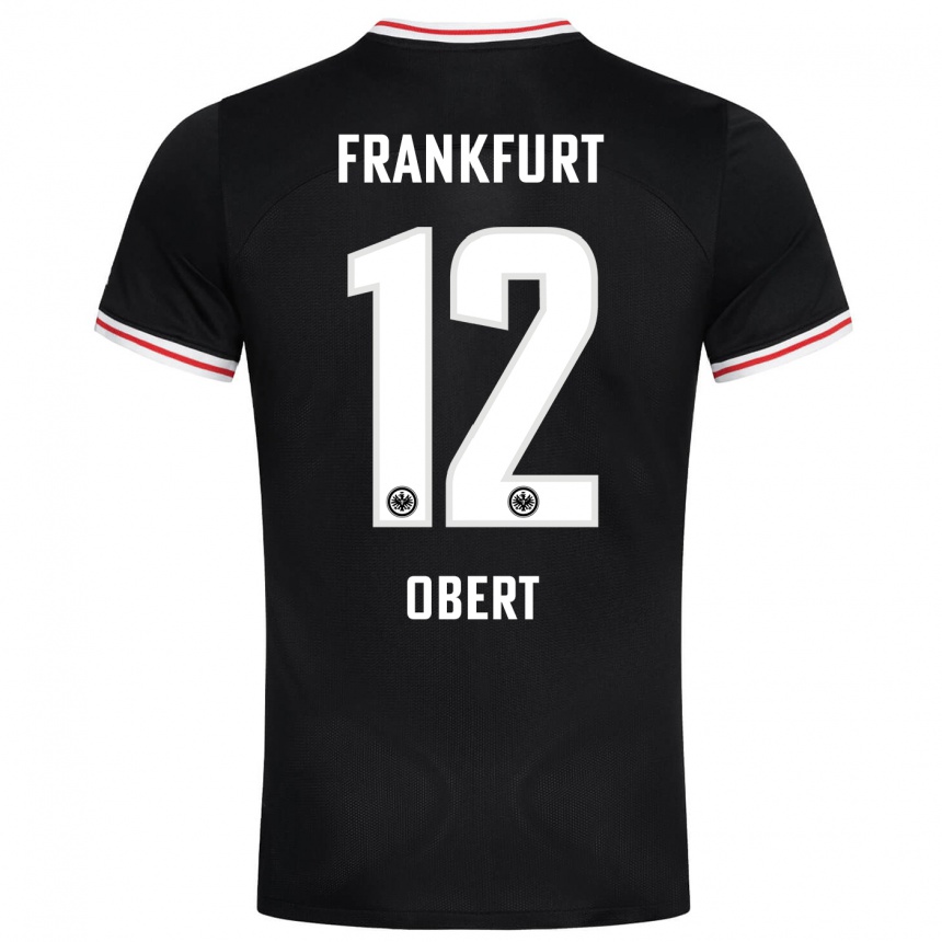 Niño Fútbol Camiseta Yuriy Obert #12 Negro 2ª Equipación 2023/24