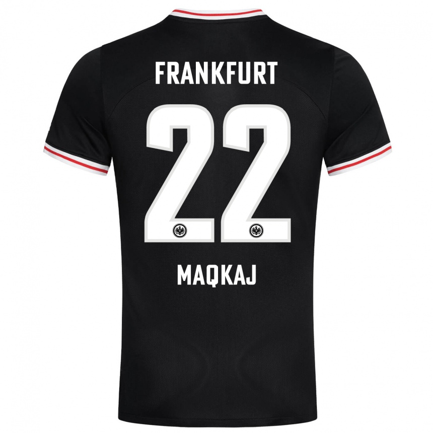 Niño Fútbol Camiseta Dritan Maqkaj #22 Negro 2ª Equipación 2023/24