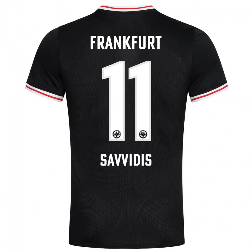 Niño Fútbol Camiseta Rafail Savvidis #11 Negro 2ª Equipación 2023/24