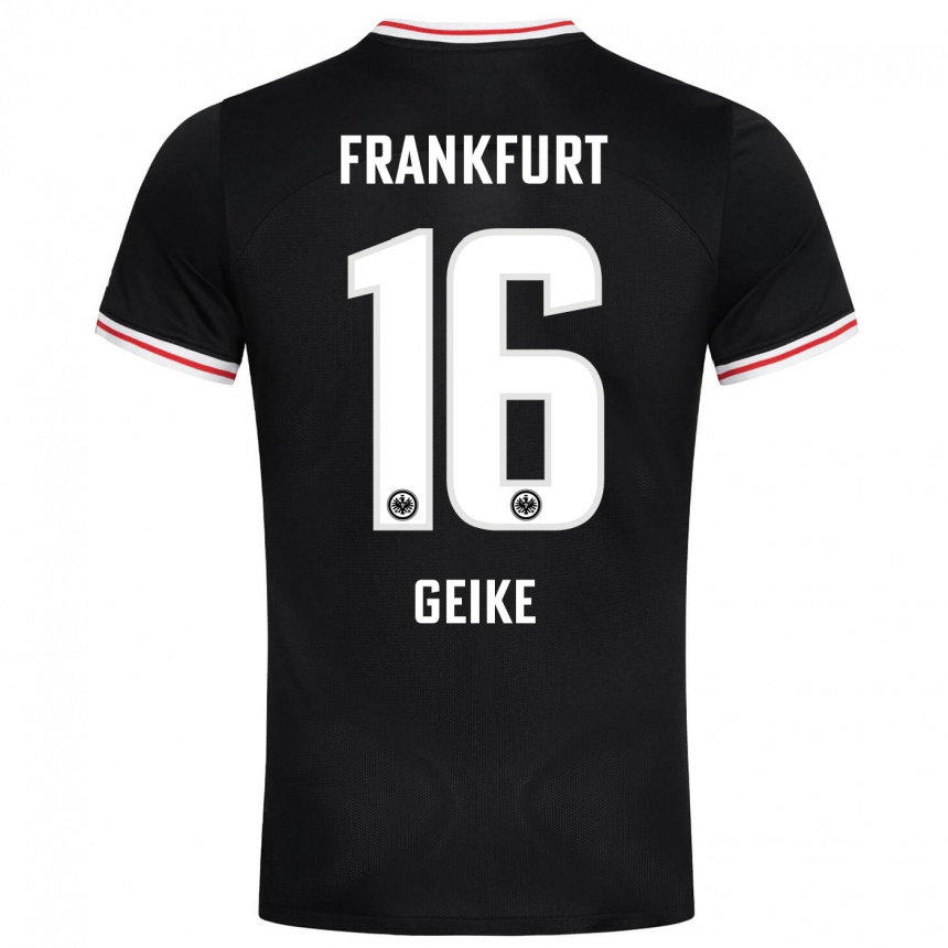 Niño Fútbol Camiseta Jonah Geike #16 Negro 2ª Equipación 2023/24