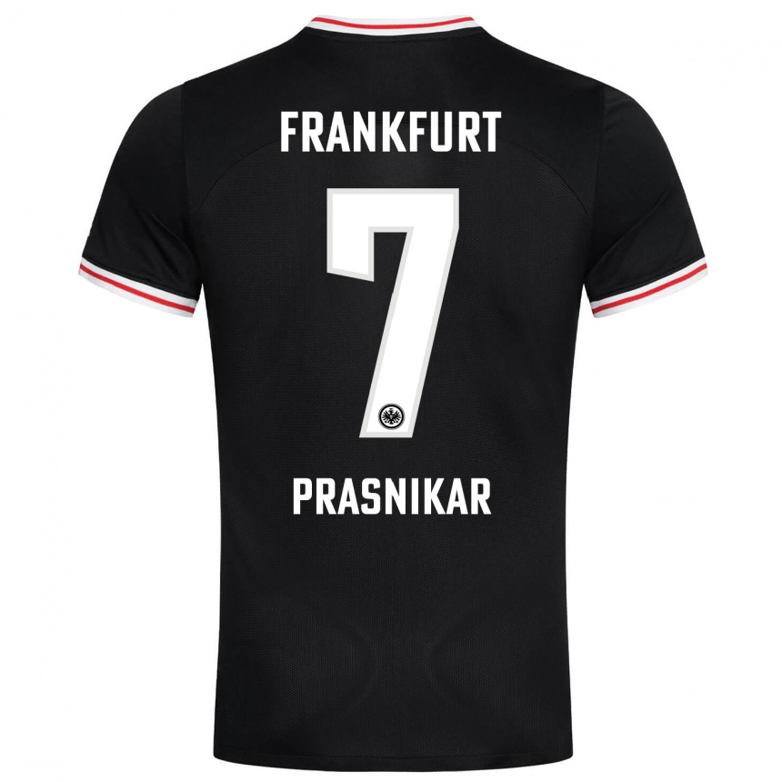 Niño Fútbol Camiseta Lara Prašnikar #7 Negro 2ª Equipación 2023/24