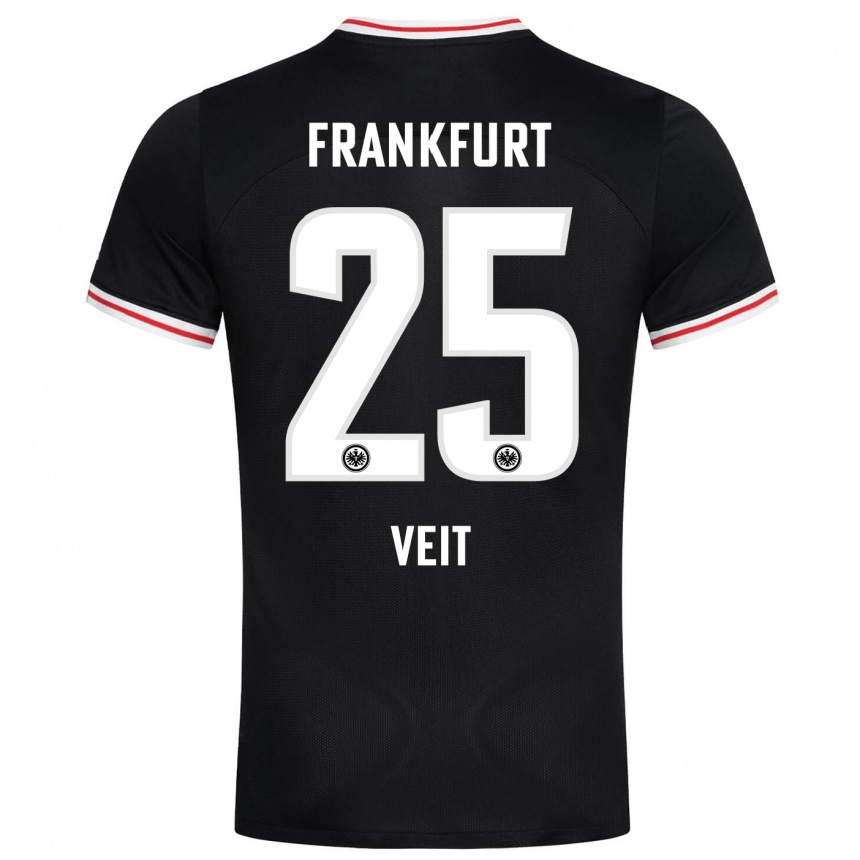 Niño Fútbol Camiseta Jella Veit #25 Negro 2ª Equipación 2023/24