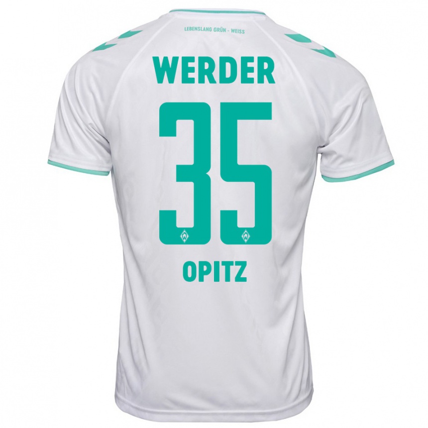 Niño Fútbol Camiseta Leon Opitz #35 Blanco 2ª Equipación 2023/24