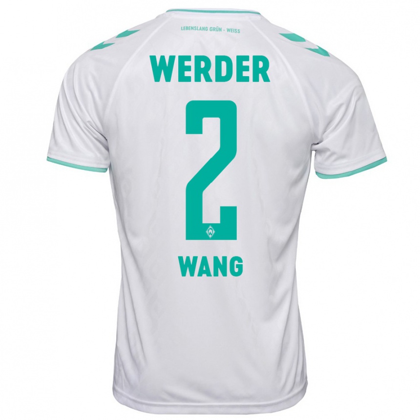 Niño Fútbol Camiseta Bowen Wang #2 Blanco 2ª Equipación 2023/24